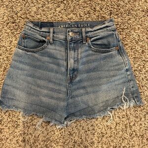 American Eagle Outfitters Blue Jean Shorts High-Waisted Distressed